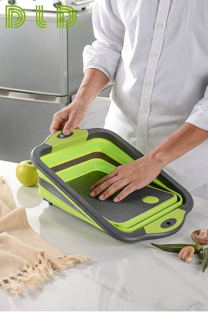 Foldable Cutting Board with Strainer – 3-in-1 Kitchen Essential