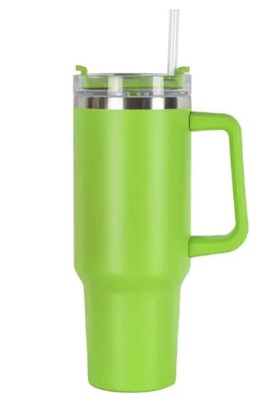 Isolerad Termosmugg 40oz med Handtag & Sugrör – Rostfritt Stål
