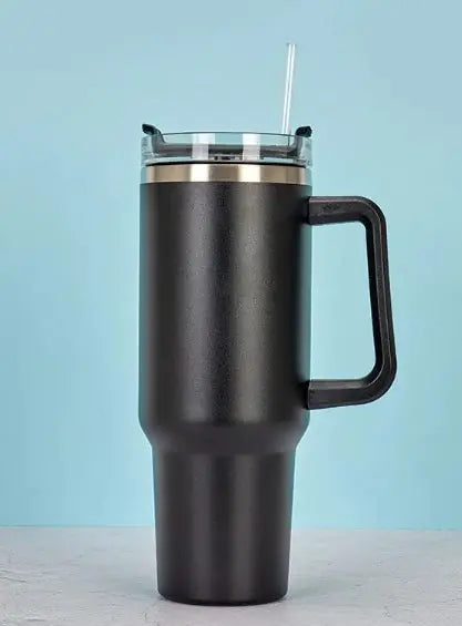 Isolerad Termosmugg 40oz med Handtag & Sugrör – Rostfritt Stål